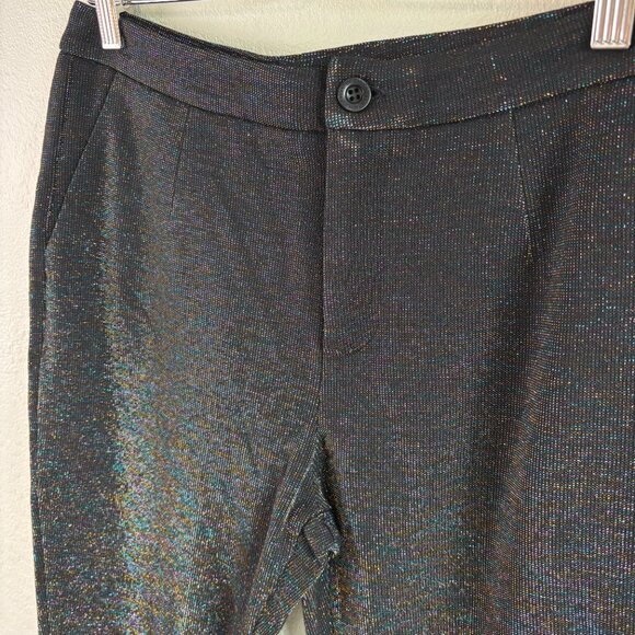 See by Chloé Black Glitter Knit Pants 44 8 10 NWT Optional Stirrup - Picture 1 of 13